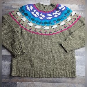 Venezia Sportswear Vintage Sweaters Women's 14/16 Sheep Print